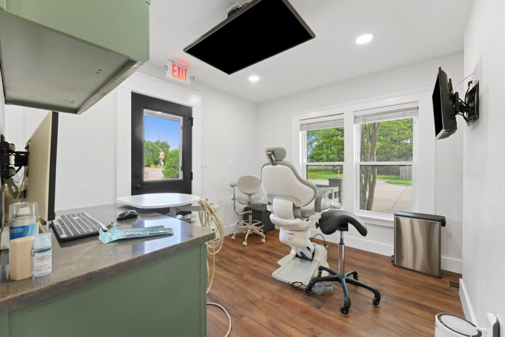 A treatment room at Wylie Dentistry Co.